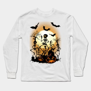 Skeletons Macabre Halloween Dance Long Sleeve T-Shirt